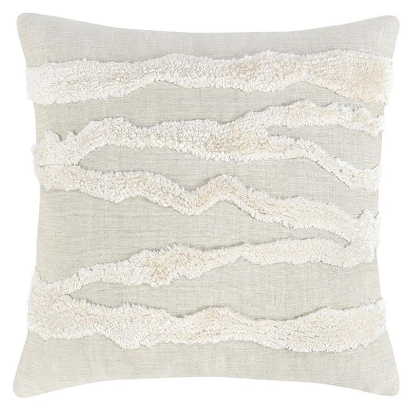 Renee Modern Classic Cream Linen Decorative Throw Pillow - 22x22