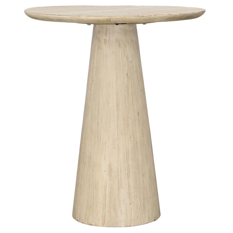 Jose Modern Light Brown Reclaimed Pine Wood Round Pedestal Counter Table -30"W
