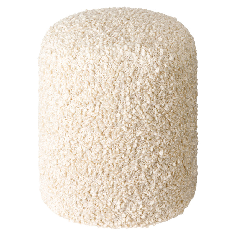 Ezekiel Modern Classic Cream Round Pouf