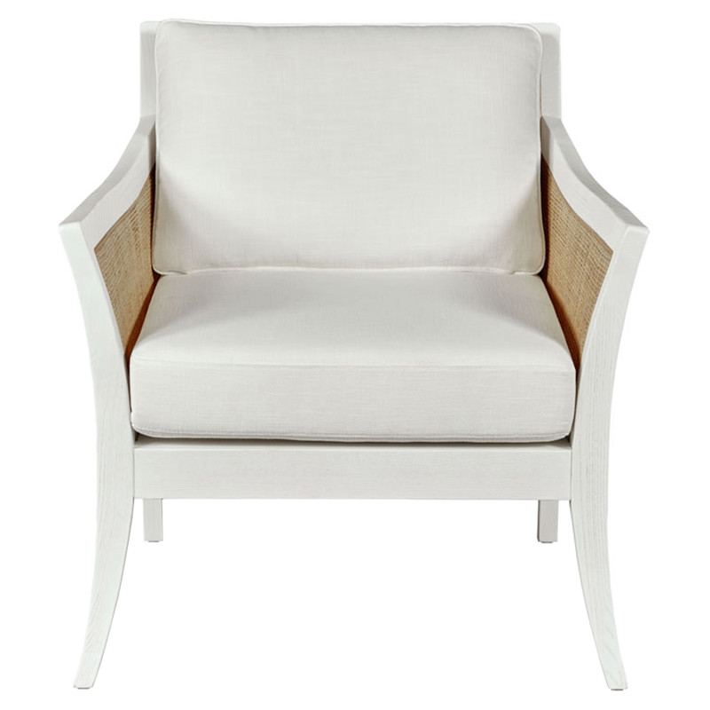 Kiawah Alabaster White Oak Performance Woven Cane Lounge Chair by Woodbridge Furniture