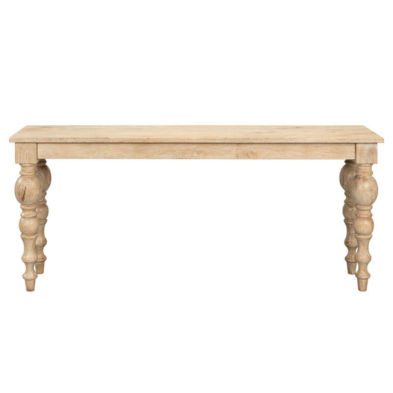 Jared French Country Brown Mango Wood Rectangular Console Table