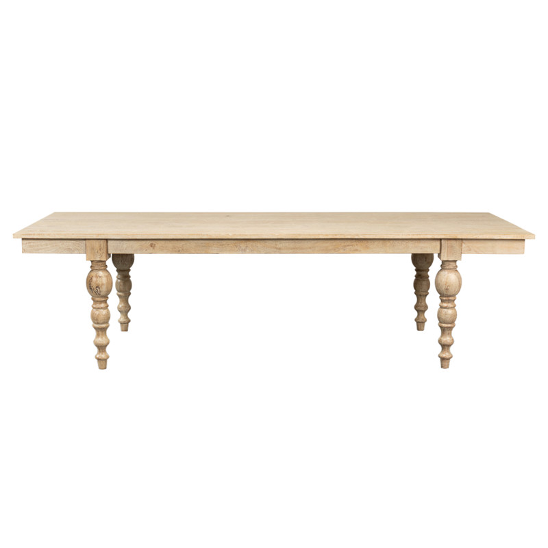 Jared French Country Brown Mango Wood Rectangular Dining Table - 110"W