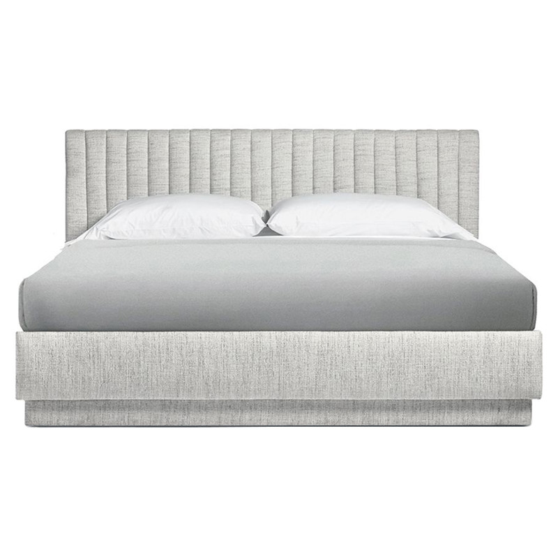 Skylar Modern Classic Beach Heather Channel Tufted Bed - King