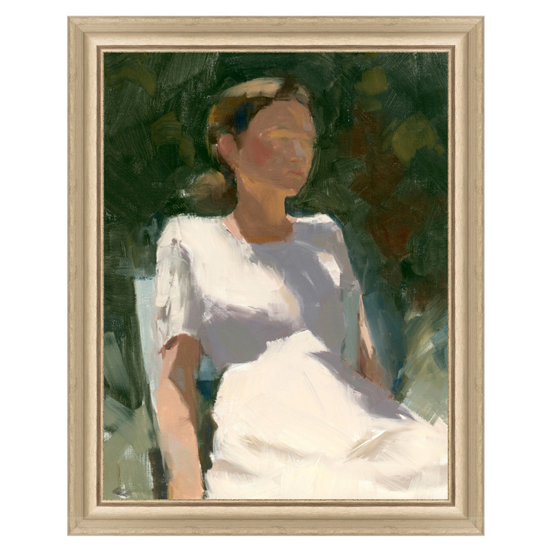 Layla Modern Classic Green Champagne Frame Painting 2 - 25x20