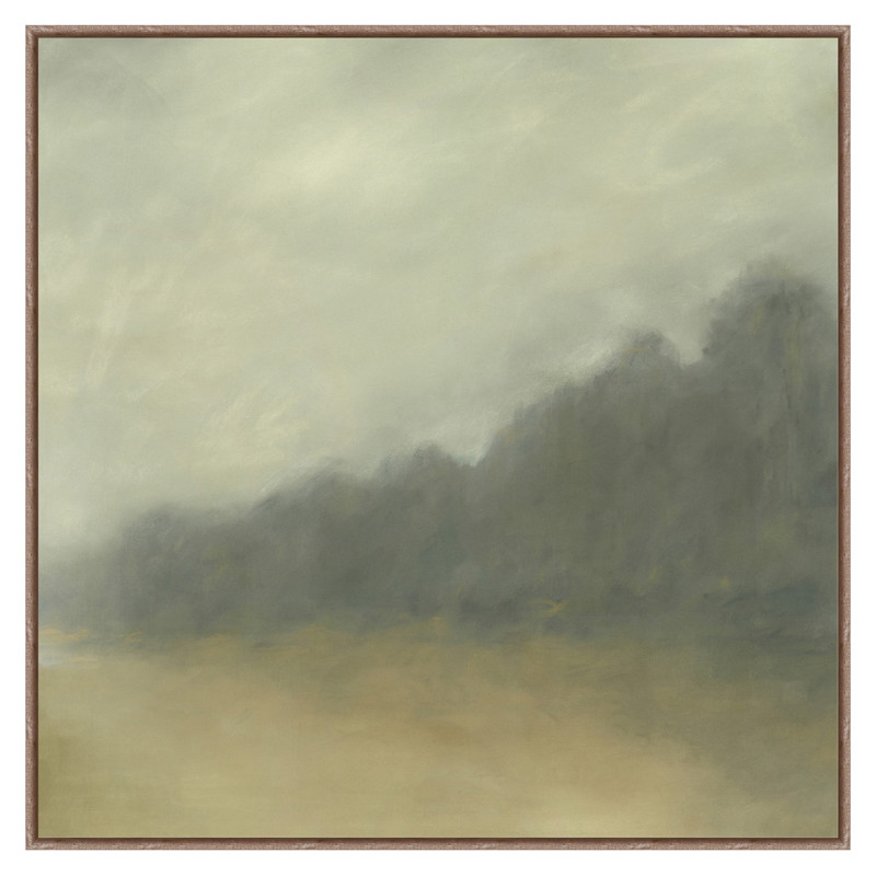 Ashley French Country Green Forest Landscape Brown Frame Painting - 49x49