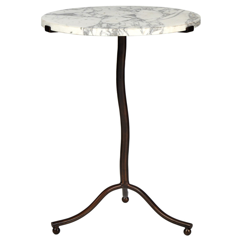 Soleil Marble Pedestal End Table