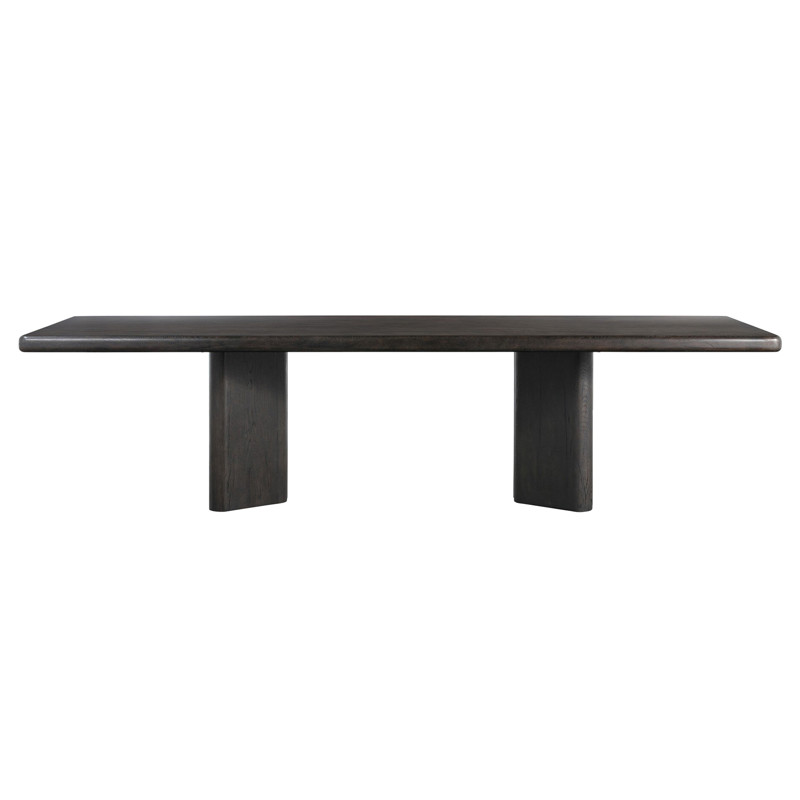 Cassius Rustic Lodge Black Reclaimed Oak Rectangular Dining Table - 118"W