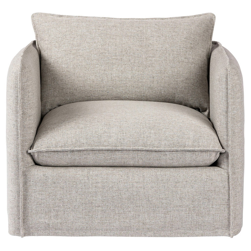 Andrew Modern Grey Upholstered Outdoor Swivel Arm Chair