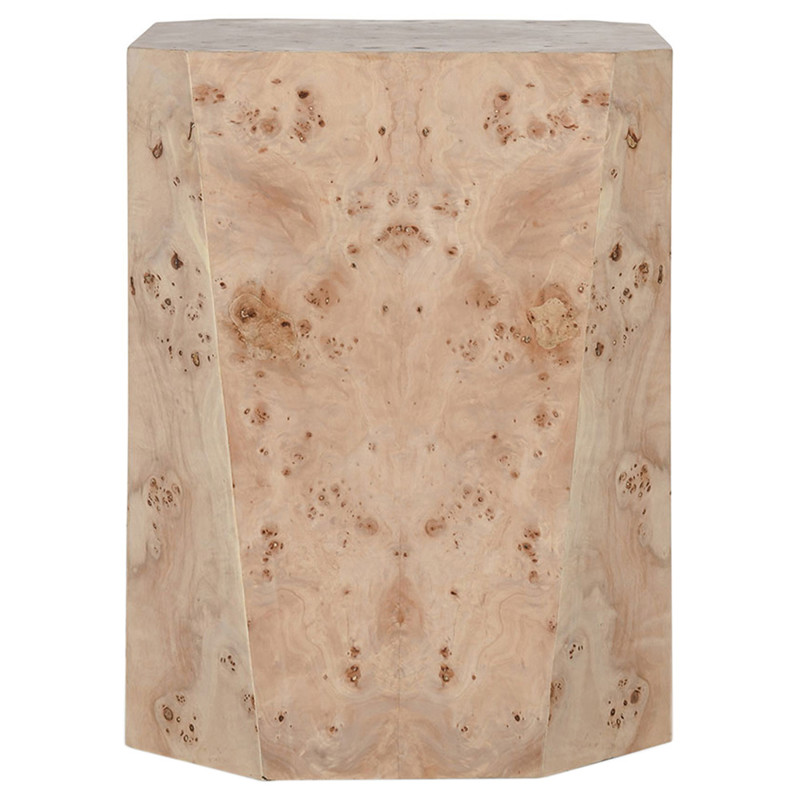 Hawkins Modern Classic Brown Burl Square Block End Table