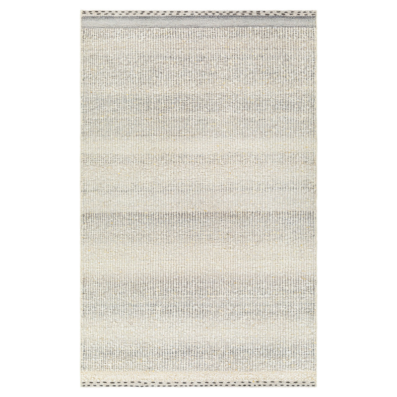 Shiloh Coastal Beach Grey Wool Striated Rug - 8'x10'