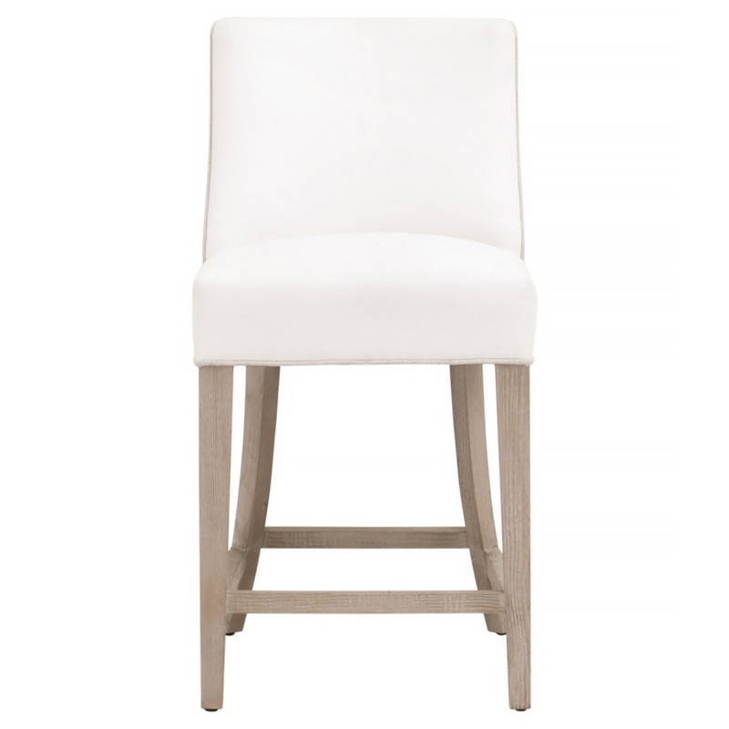 Daniel Modern Classic White Performance Natural Grey Wood Counter Stool