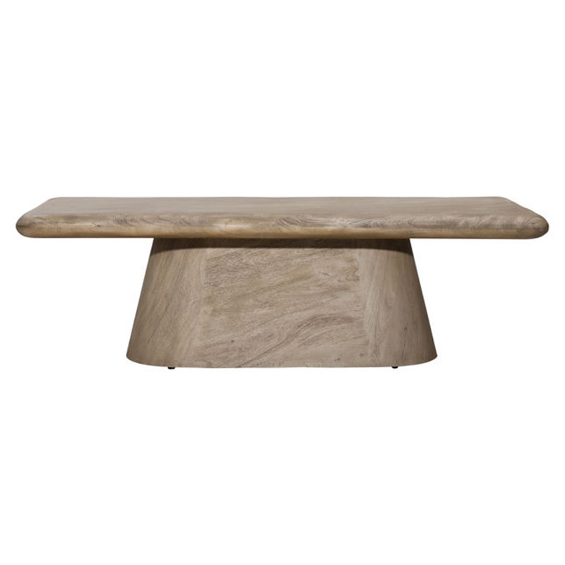 Mara Coastal Beach Natural Brown Acacia Wood Rectangular Coffee Table