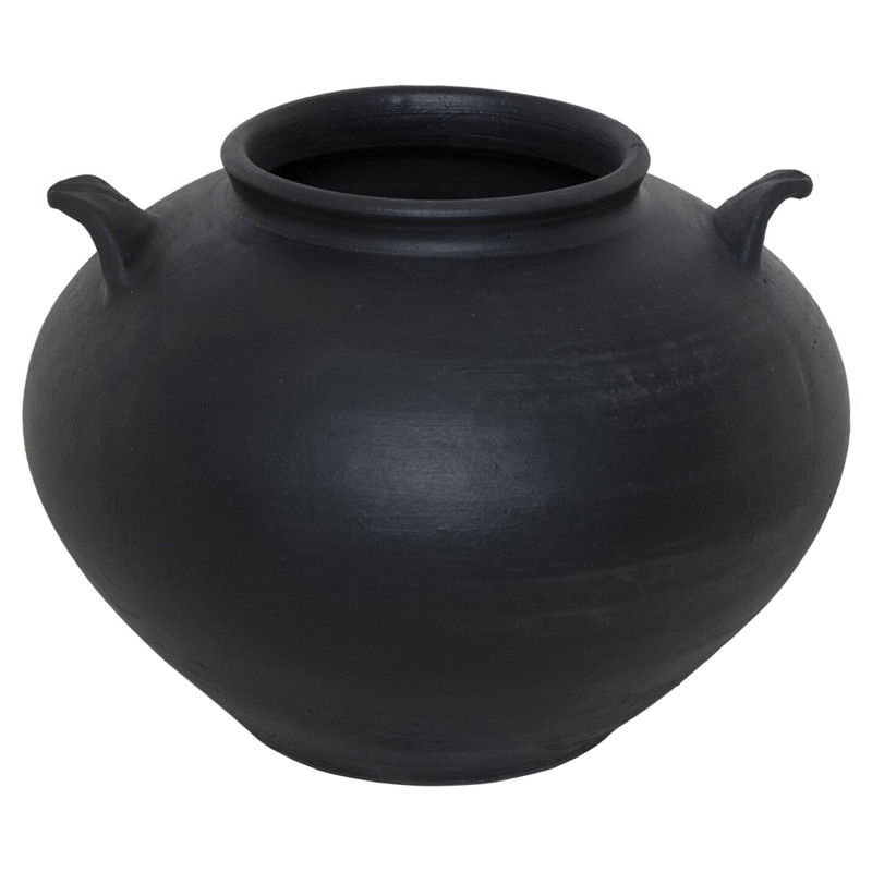 Civita Aged Black Terracotta Vessel by Four Hands