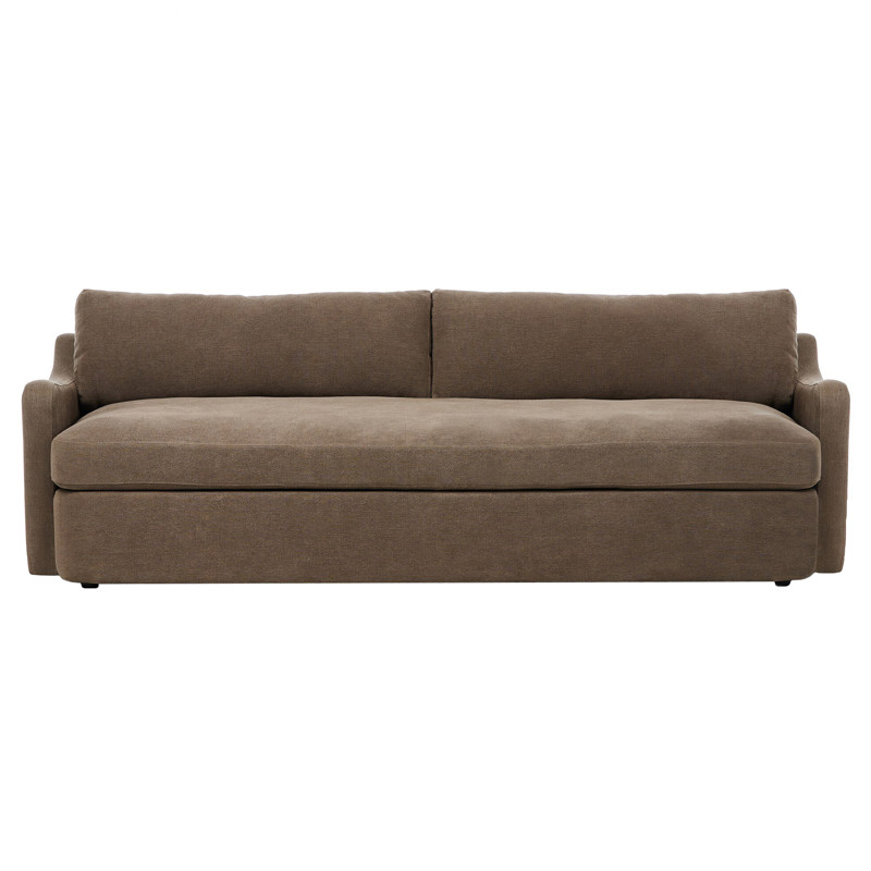 Aurelia Broadway Coffee Linen Sofa - 96"W