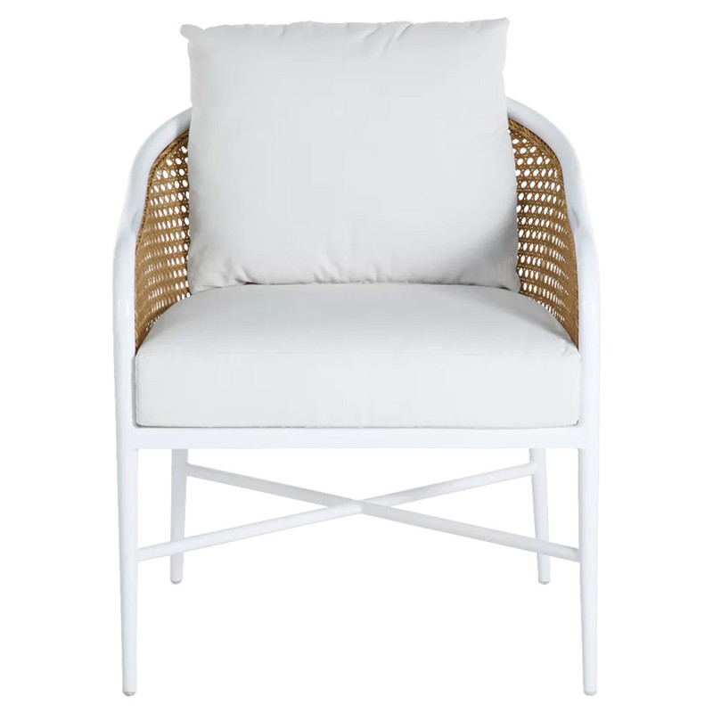 Havana Euro Performance White Frame Cane Outdoor Arm Chair