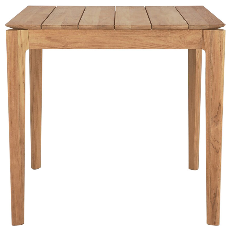 Ava Coastal Beach Teak Square Outdoor Dining Table - 31.5"
