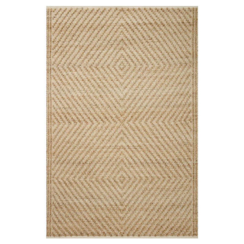 Jorren Coastal Natural Diamond Patterned Jute Rug -4'x6'