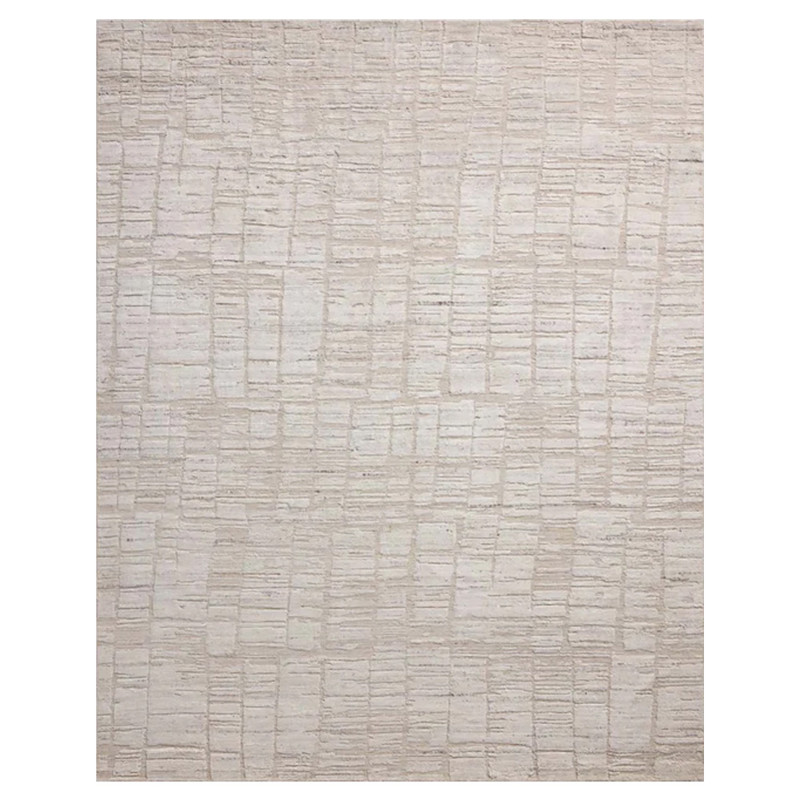 Textured Solid Rugs Salem Mid Century Modern White Wool Textured Solid Rug - 9'6