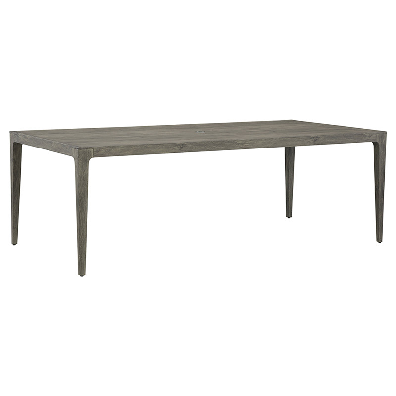 Mavis Coastal Beach Grey Aluminum Rectangular Outdoor Dining Table - 88"