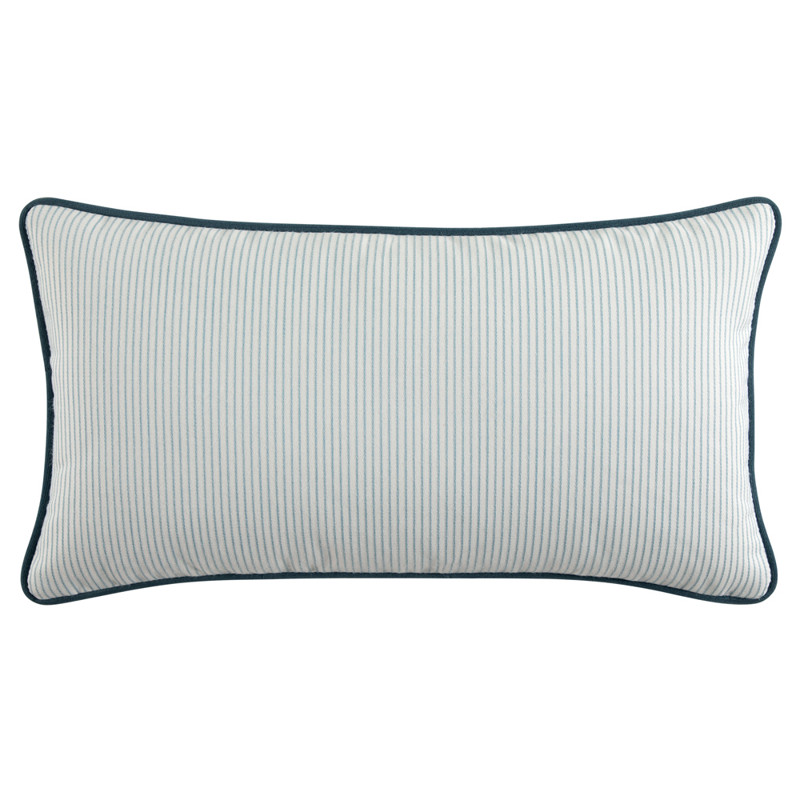 Presley Coastal Light Blue Pinstripe Indoor Outdoor Lumbar Pillow - 12x20