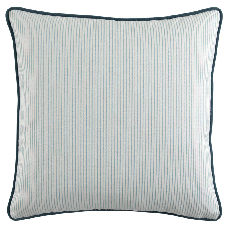 Presley Coastal Light Blue Pinstripe Indoor Outdoor Throw Pillow - 20x20