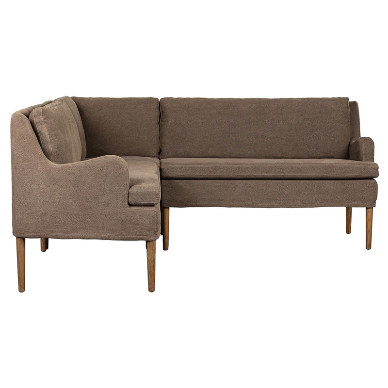 Aurelia Broadway Coffee Linen Dining L-Shape Banquette - 76"