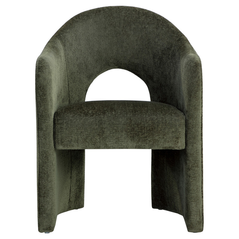 Haley Modern Classic Green Velvet Dining Arm Chair by Sunpan