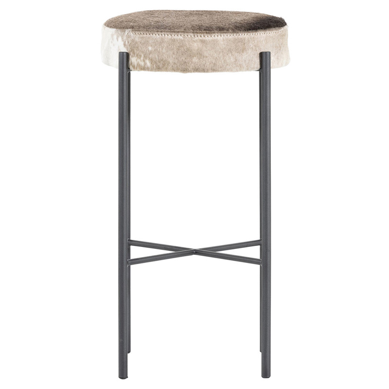 Maynard Industrial Loft Speckled Hair On Hide Iron Metal Bar Stool