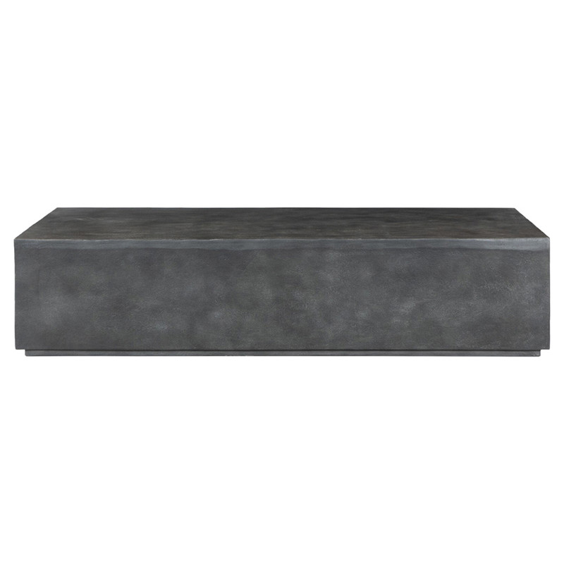 Lenka Modern Classic Dark Grey Aluminum Rectangular Outdoor Block Coffee Table