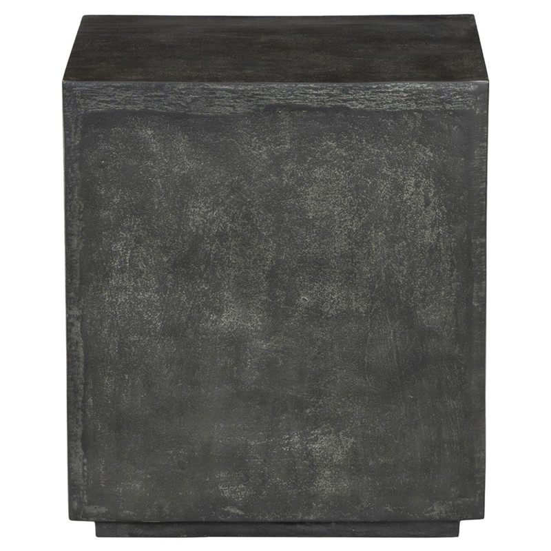 Lenka Modern Classic Dark Grey Aluminum Square Outdoor Block End Table