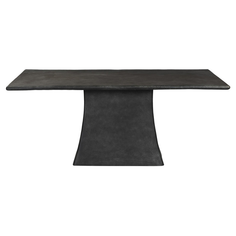 Alosio Modern Classic Aged Grey Aluminum Rectangular Outdoor Dining Table - 72"