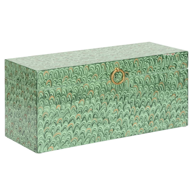 Cain Traditional Green Marbled Decorative Box