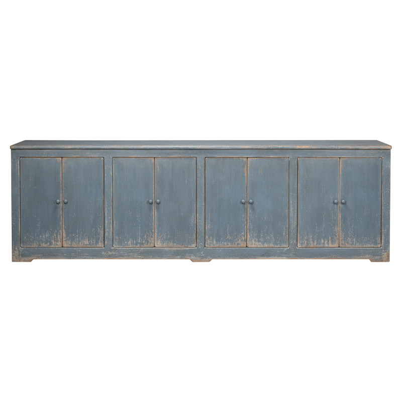 Errol Coastal Beach Distressed Blue Wood Sideboard