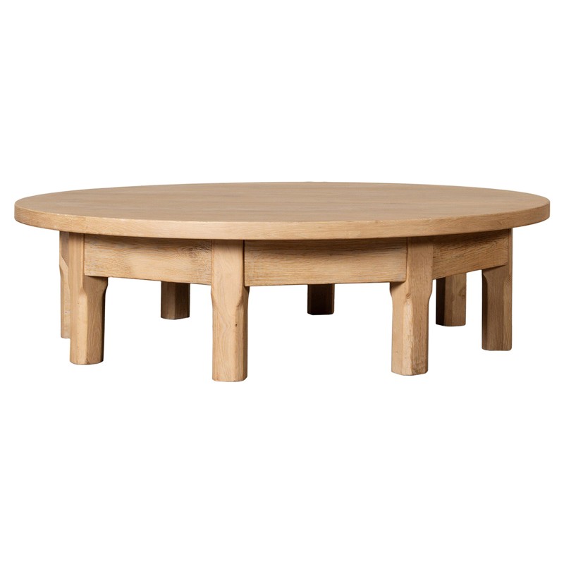 Decille Modern Classic Bleached Oak Round Coffee Table
