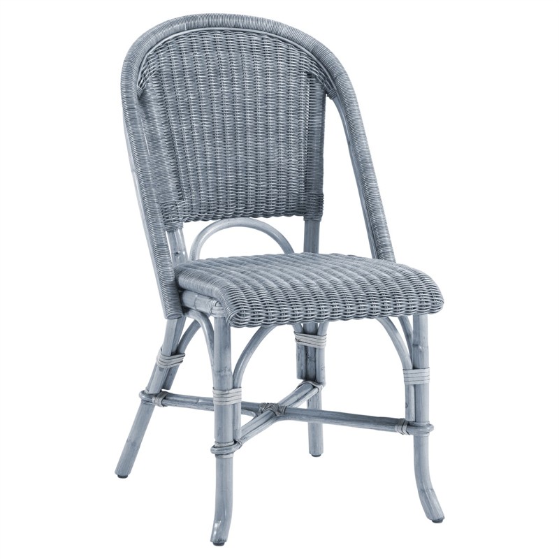 Isabella Coastal Beach Blue Woven Rattan Dining Chair