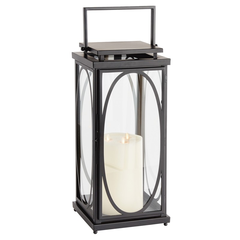 Jaycen Updated Traditional Black Iron Lantern Candleholder - Large