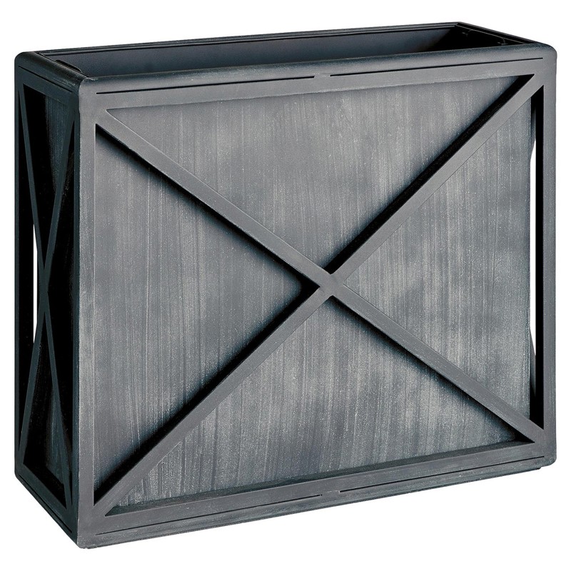 Arden Updated Traditional Black Iron Rectangular Outdoor Planter Box