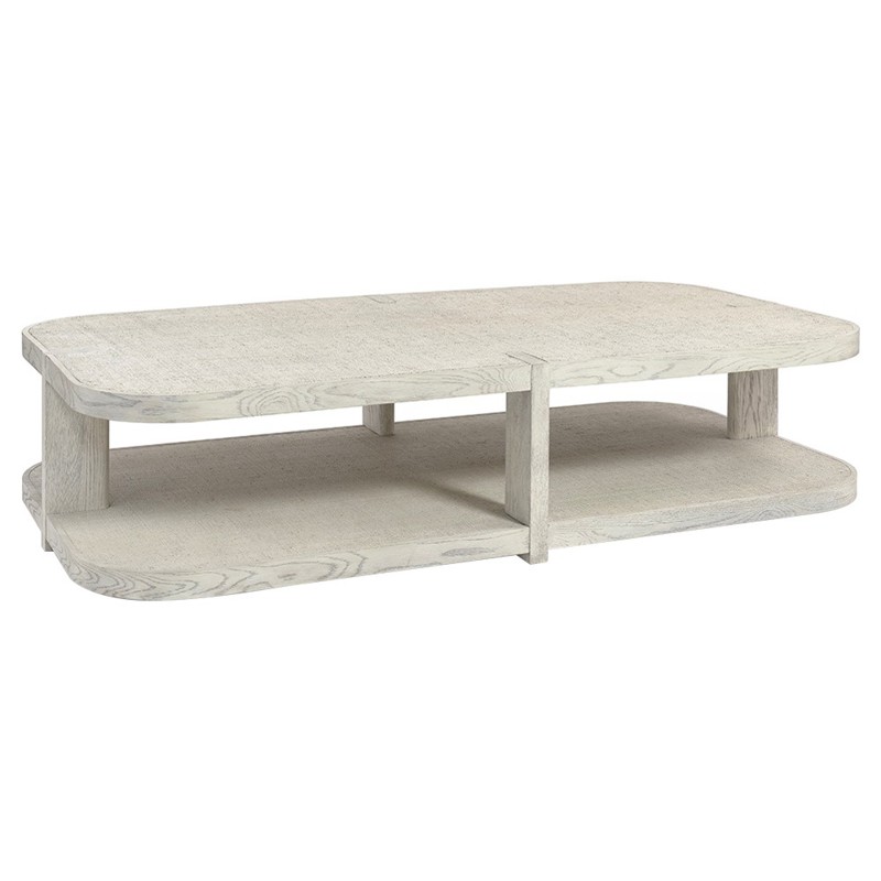 Palecek Astoria Modern Classic Whitewash Hardwood Rectangular Coffee Table