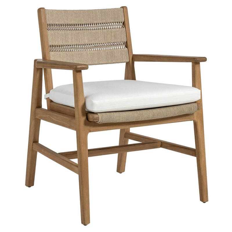 Palecek Covington Coastal Beach Natural Teak Outdoor Arm Chair