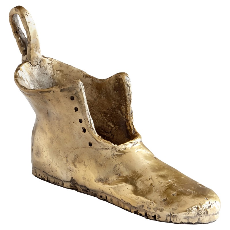 Leon Updated Traditional Aged Brass Iron Shoe Sculpture