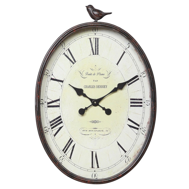 Callum Updated Traditional Antique Bronze Iron Bird Wall Clock