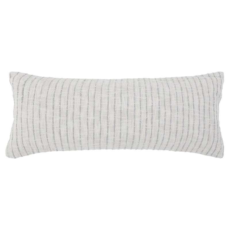 Jojo Coastal Beach Blue Cotton Striped Lumbar Pillow - 14x40