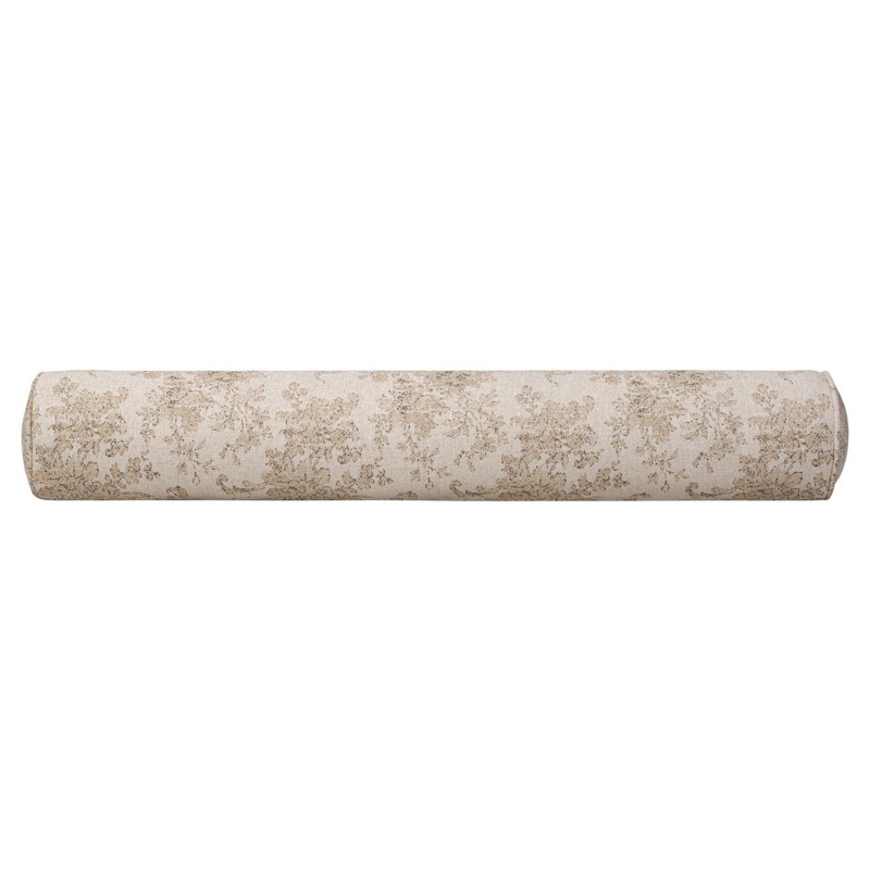 Elisha Updated Traditional Natural Damask Bolster Pillow - 8x48