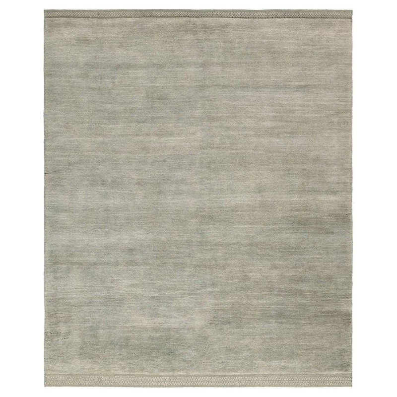 Jovana Updated Traditional Olive Wool Shag Solid Hand Knotted Rug - 9'x12'