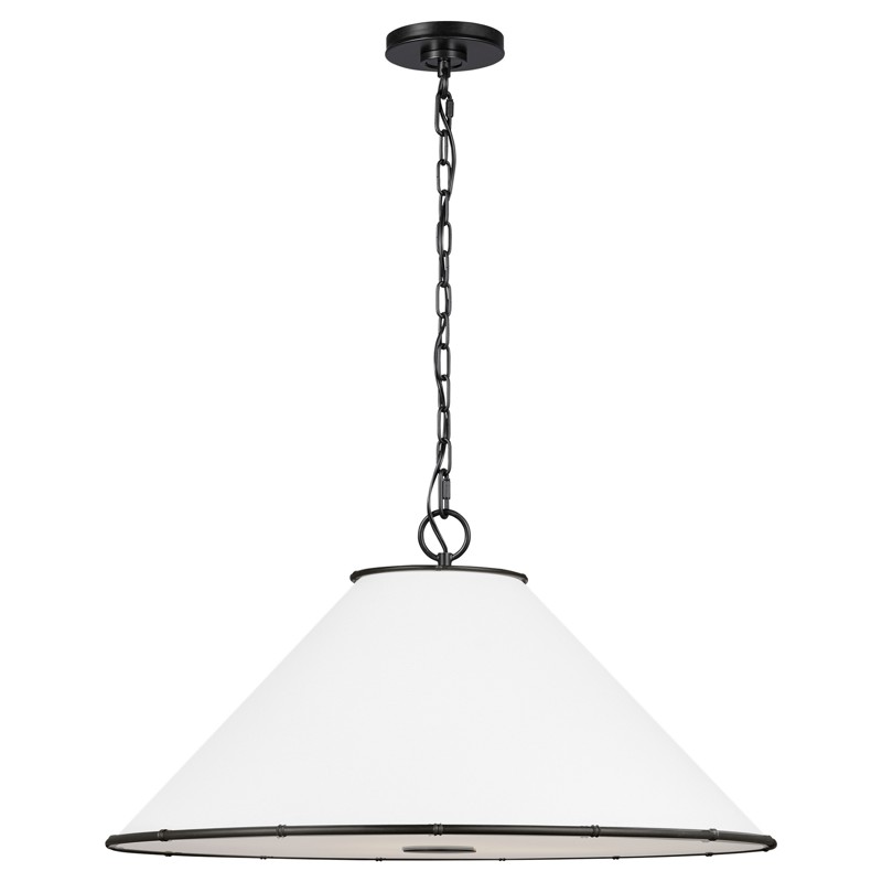 Visual Comfort Studio Aldric Updated Traditional Aged Iron Steel 2 Light Pendant