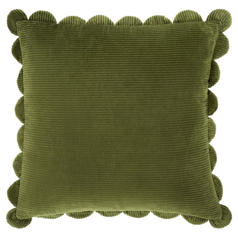 Sullie Updated Traditional Green Velvet Scallop Throw Pillow - 20x20