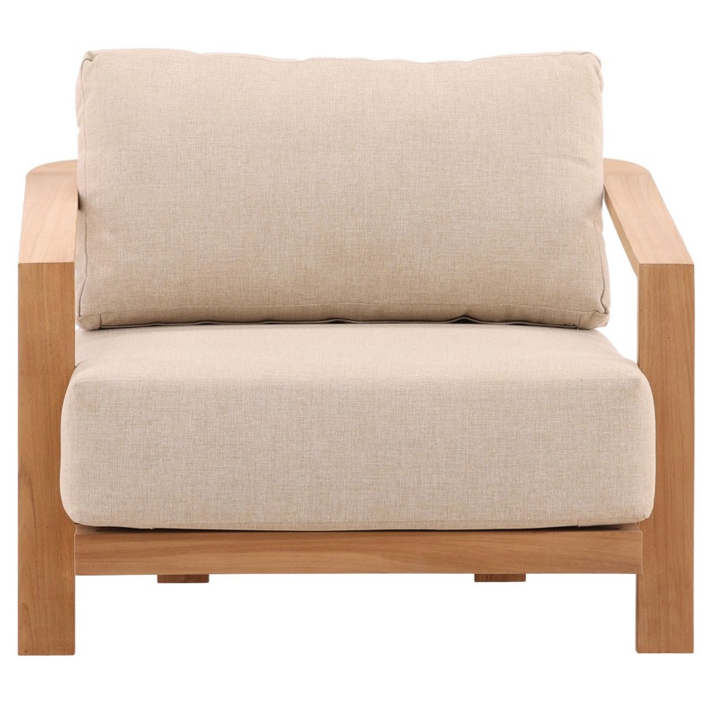 Ceasar Coastal Beach Natural Teak Outdoor Lounge Arm Chair