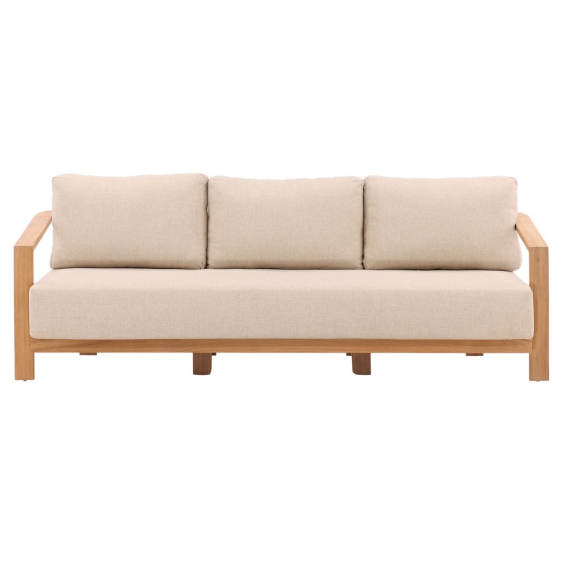 Ceasar Coastal Beach Natural Teak Outdoor Sofa - 85"