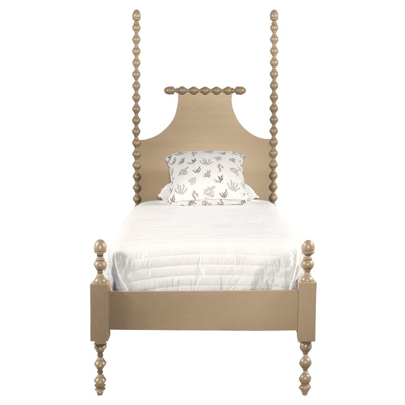 Elio Updated Traditional Light Brown Wood Spindle Poster Bed - Twin