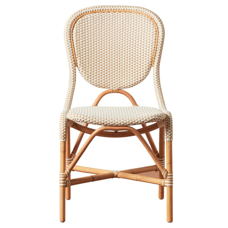 Portia Coastal Beach Natural Rattan Woven Wicker Outdoor Dining Chair